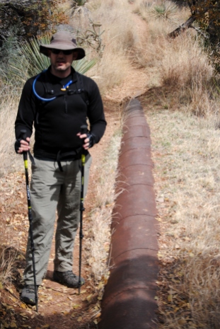 Old water pipeline used for hydraulic mining.