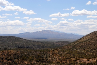View looking south from Colossal Cave veranda.